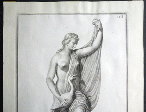 Leda and the Swan 18c engraving  Campiglia eng. by Mogelli
