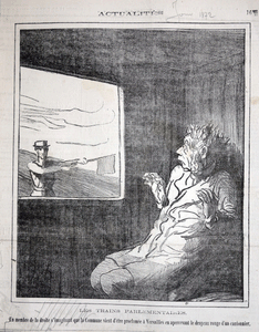 Daumier lithograph The parliamentary trains: A right wing deputy is shocked from Actualites