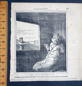 Daumier lithograph The parliamentary trains: A right wing deputy is shocked from Actualites