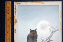 Load image into Gallery viewer, Japanese 19c watercolour of Owl