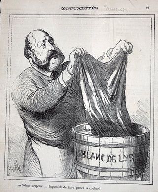 Daumier lithograph Damned flag! (Henri comte de Chambord) from ‘Actualites’