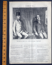 Load image into Gallery viewer, Daumier lithograph The only way to be safe on a pleasure trip.‘En Chemin de Fer’