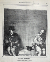 Load image into Gallery viewer, Daumier lithograph  The parliamentary trains: One was for, the other against ...from ‘Actualites’