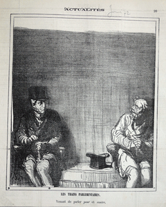 Daumier lithograph  The parliamentary trains: One was for, the other against ...from ‘Actualites’