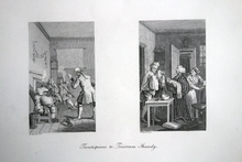 Load image into Gallery viewer, The Weighing House and Frontispieces to Tristram Shandy Hogarth engravings